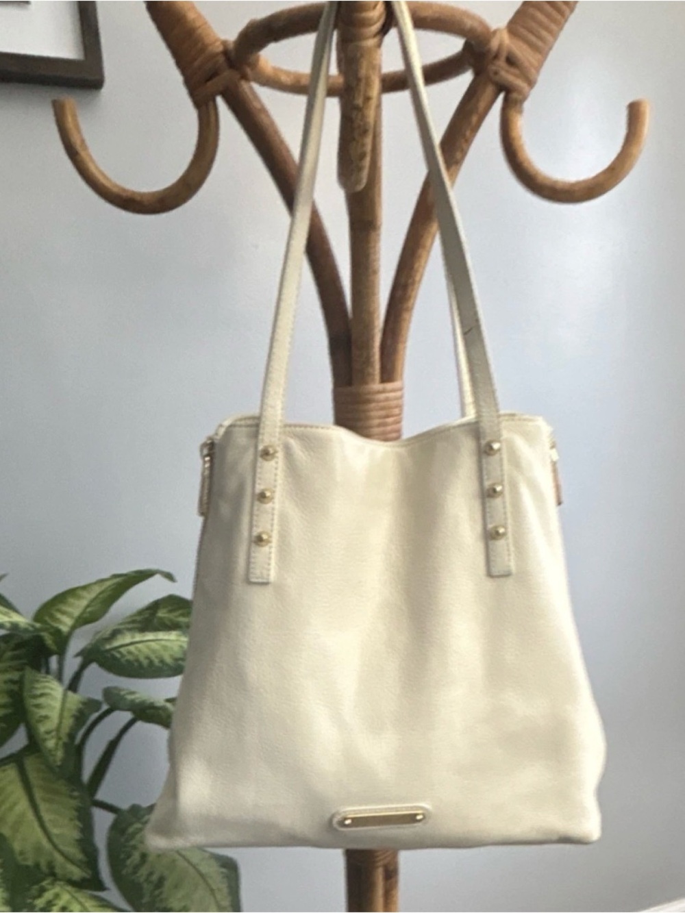 Juicy Couture Cream Shoulder Tote with Gold Hardware
